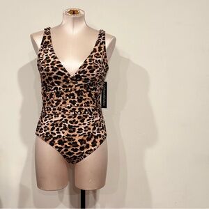 Catherine Malandrini Leopard Print One Piece Swimsuit SizeM